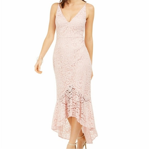 NWT Eliza J Blush Lace High Low Dress 10 - Picture 1 of 9